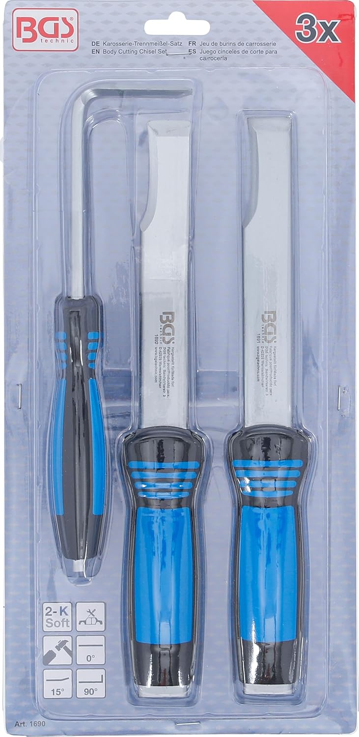 Thumbnail 3 de BGS 1690 body cutting chisel set (3 pcs) for flat and angled body work