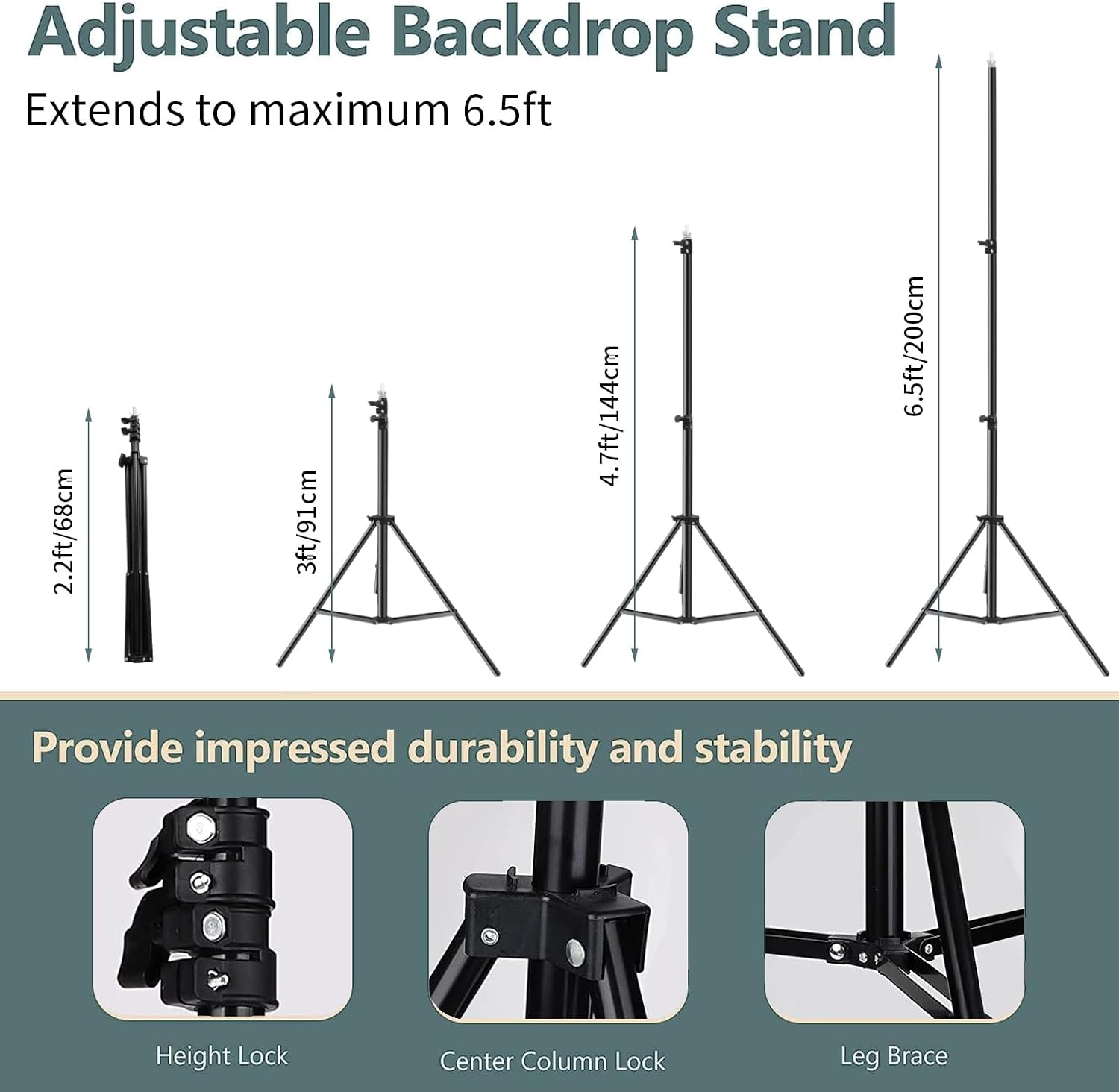Detalle de FOTOCREAT Backdrop Stand 6.5 ft