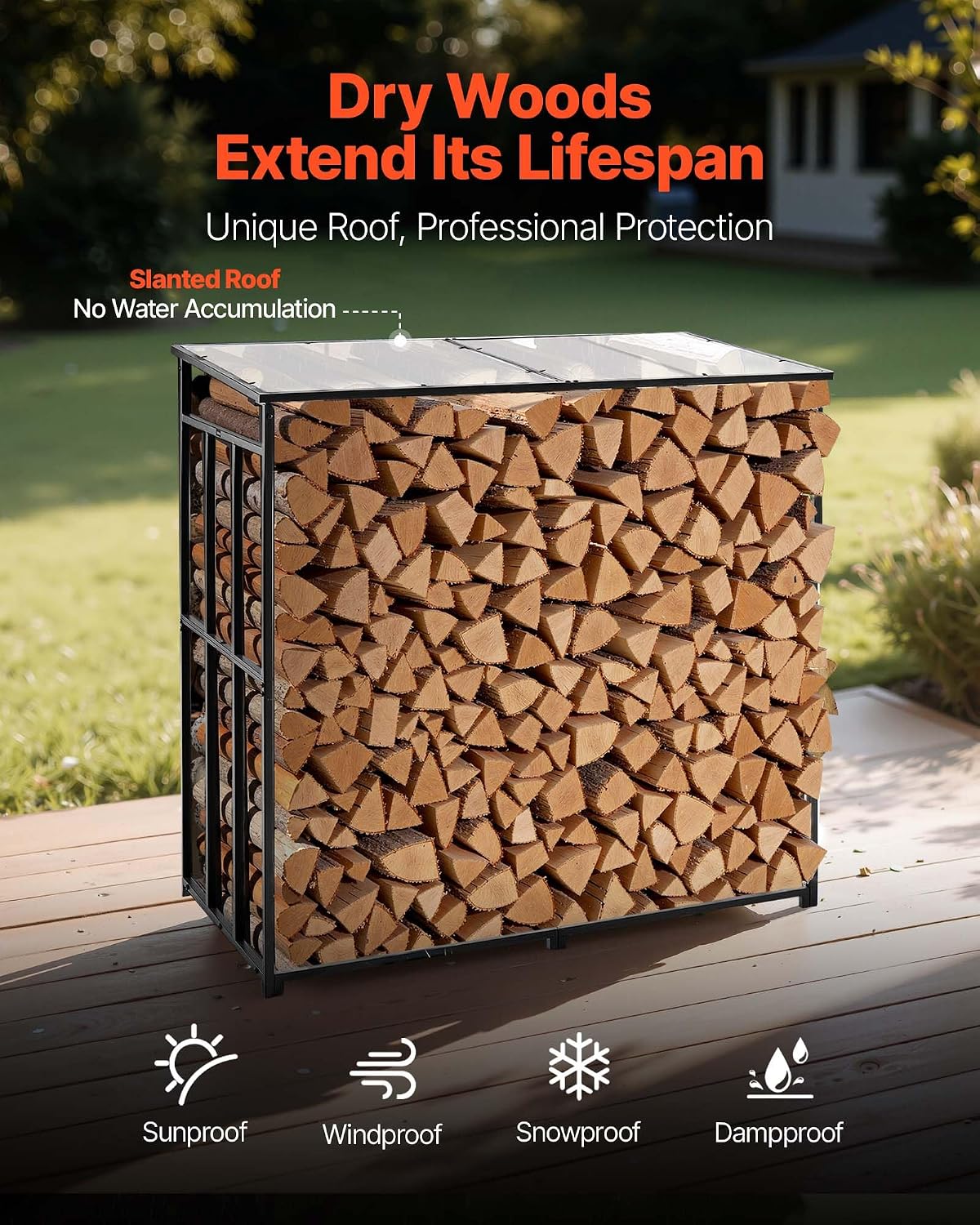Detalle 2 de VEVOR Firewood Rack 1/4 Cord