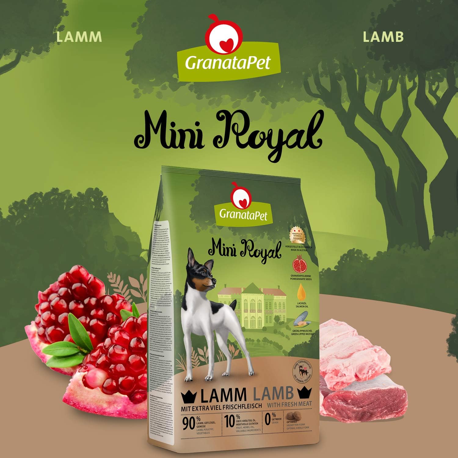 Detalle 2 de GranataPet Mini Royal Lamm – Getreidefreies Trockenfutter für kleine Hunde (1 kg)