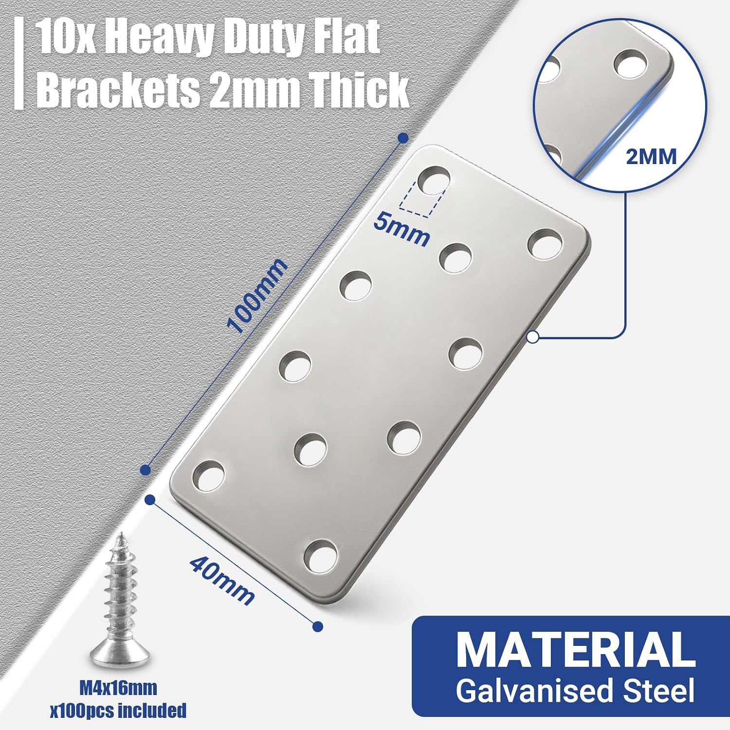 Detalle 2 de Xyxu Flat Brackets for Wood 100x40mm