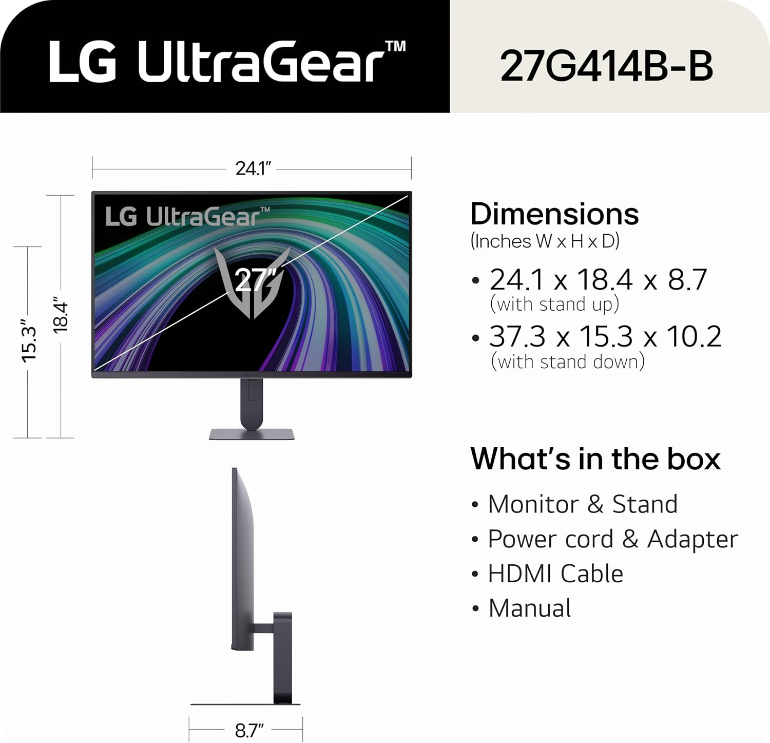 Detalle 2 de LG gaming monitor, 27-inch