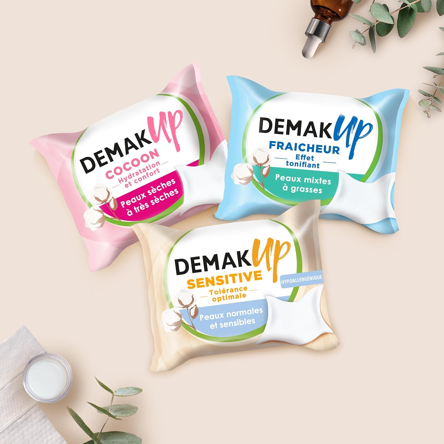 Thumbnail 4 de Demak'Up Fraîcheur Lingettes démaquillantes pour peaux mixtes à grasses, 3x25
