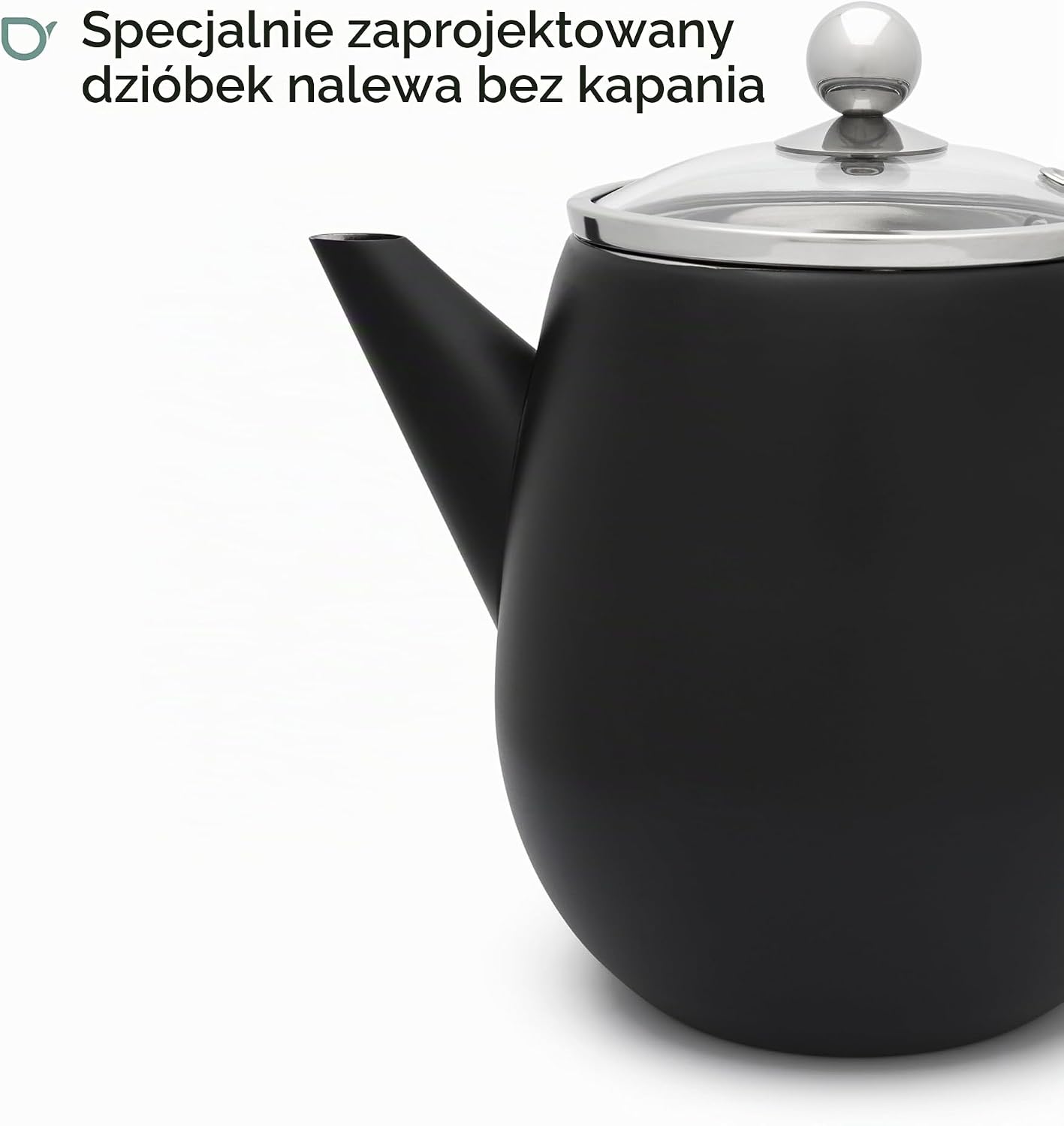 Detalle 2 de Bredemeijer Eva – stalowy dzbanek do herbaty 1,1 l z podwójnymi ściankami
