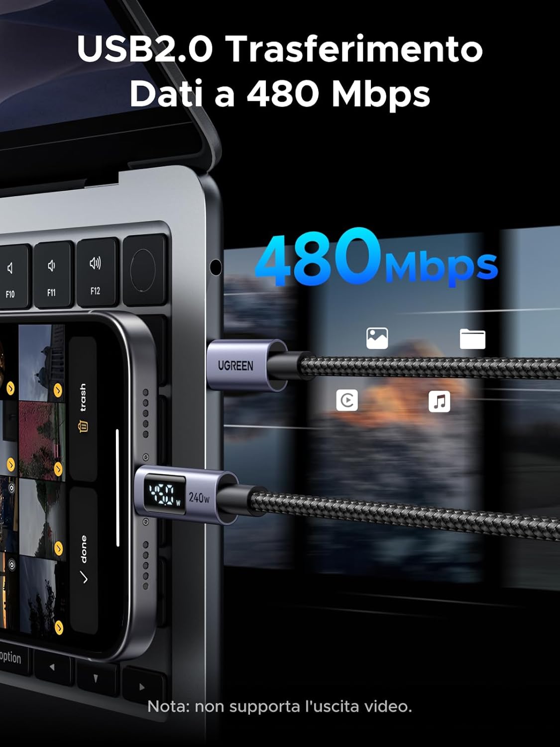 Thumbnail 6 de UGREEN Cavo USB-C PD 3.1 240W con display LED (2 m) per ricarica rapida