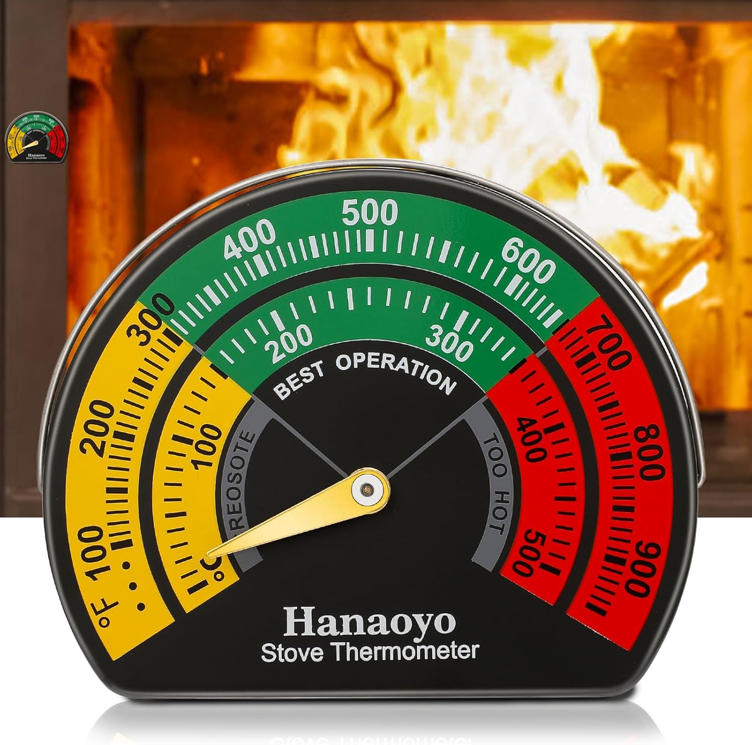 Hanaoyo Magnetic Log Burner Thermometer 1 PCS 🌡
