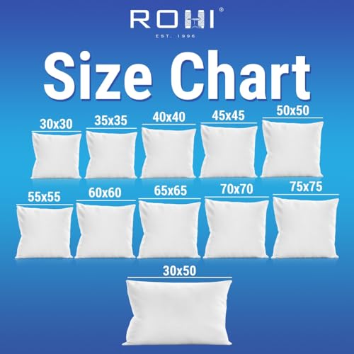 Detalle de Rohi Set of 4 Hypoallergenic Cushion Pads 45x45 cm (18x18 in) – White Polyester Squares