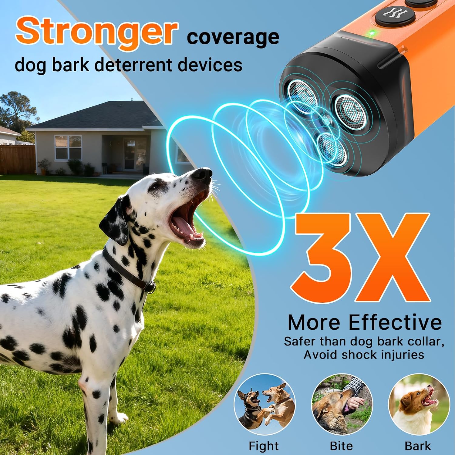 Detalle de Gomehone Ultrasonic Dog Bark Deterrent, 50FT Range