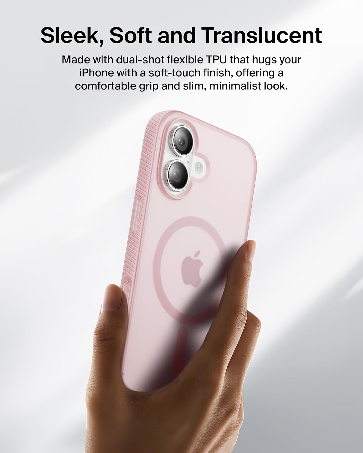 Thumbnail 6 de Belkin SheerForce Grip MagSafe Case for iPhone 17 – Slim, Transparent Pink with Anti-Slip Edges