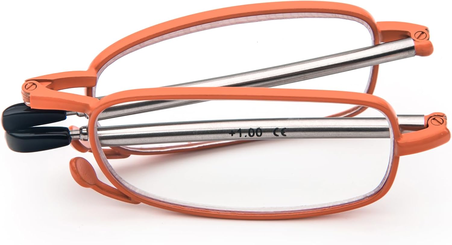 Detalle de KoKoBin faltbare Lesebrille aus Edelstahl – Mini-Lesehilfe mit Hartschalen-Etui, Anti-Blau, +3,5 (Orange/je nach Version)