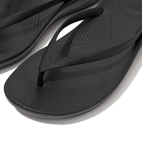 Detalle de FitFlop Women's iQushion Ergonomic Flip Flops – All Black, UK 7