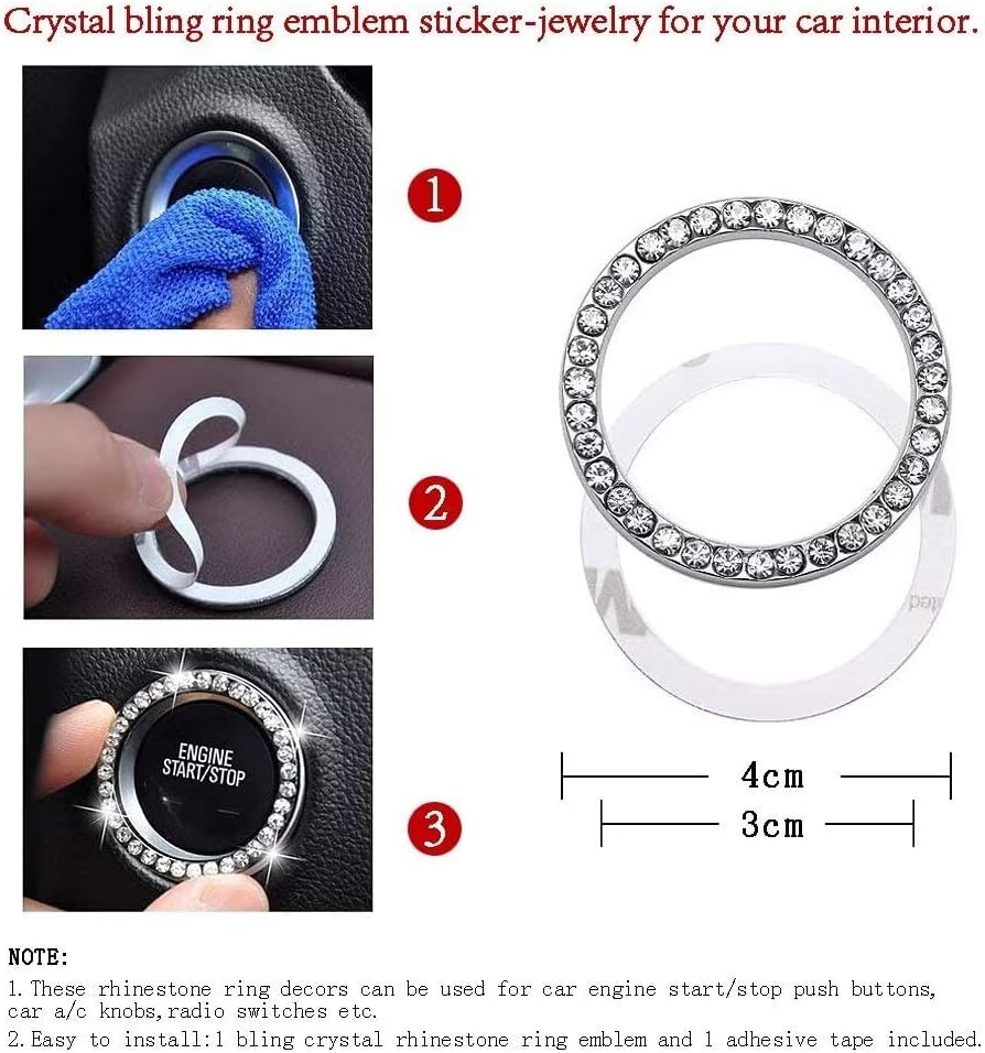 Detalle de Pahajim Crystal Diamond Steering Wheel Cover (Black-Blue)