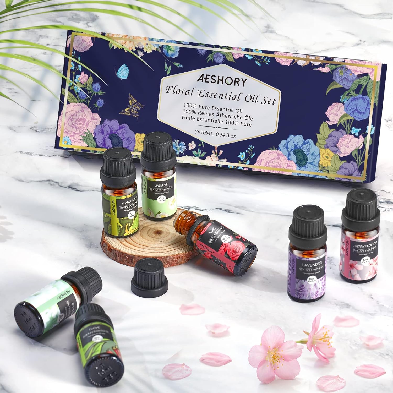 Thumbnail 6 de Aeshory Ätherische Öle Set Blumen (7 x 10 ml) – Lavendel, Rose, weißer Tee & mehr für Diffuser & Luftbefeuchter