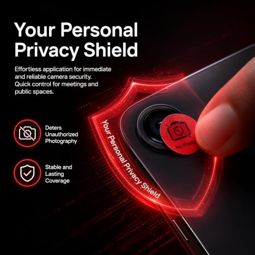 Thumbnail 7 de WESIEVYA 400 Pcs Blocked Vinyl Webcam Covers – Ultra-Thin 1 cm Removable Privacy Stickers