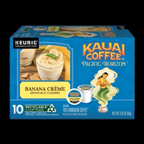 Detalle de Kauai Coffee Banana Crème K-Cup Pods, Medium Roast Arabica with Hawaiian Coffee