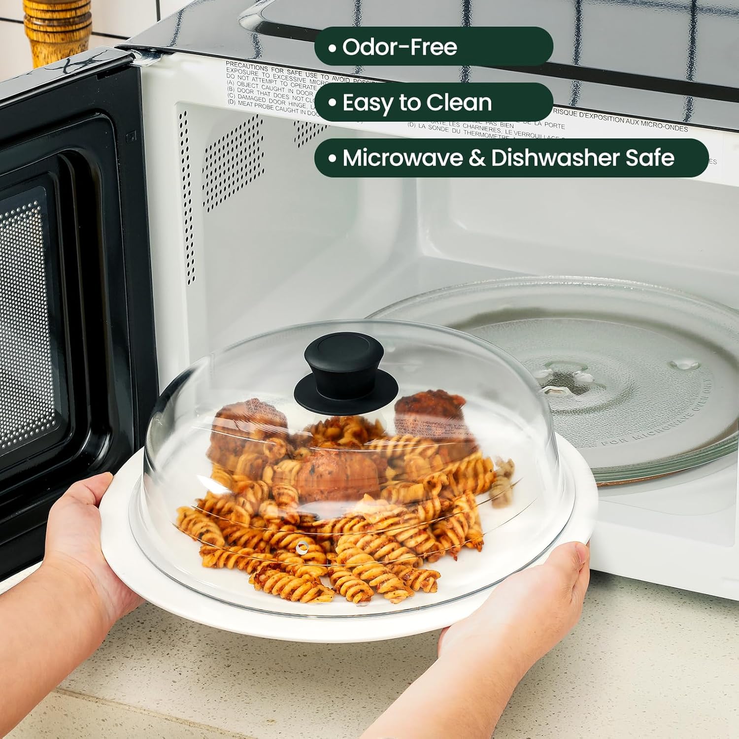 Detalle 2 de Snuvid 2 in 1 Glass Microwave Splatter Guard 10in