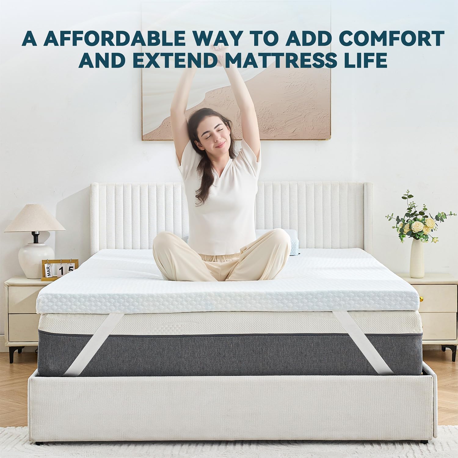 Thumbnail 6 de Orcalic MT03-2-Q Queen Mattress Topper, 2-Inch Cooling Gel Memory Foam