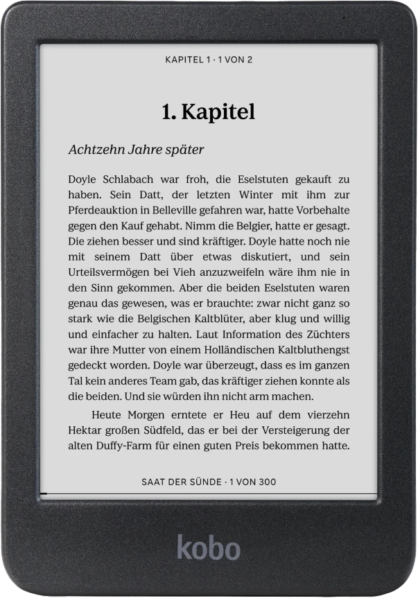 Thumbnail 2 de Kobo Clara BW Schwarz – kompakter 6-Zoll-E-Book-Reader für unterwegs