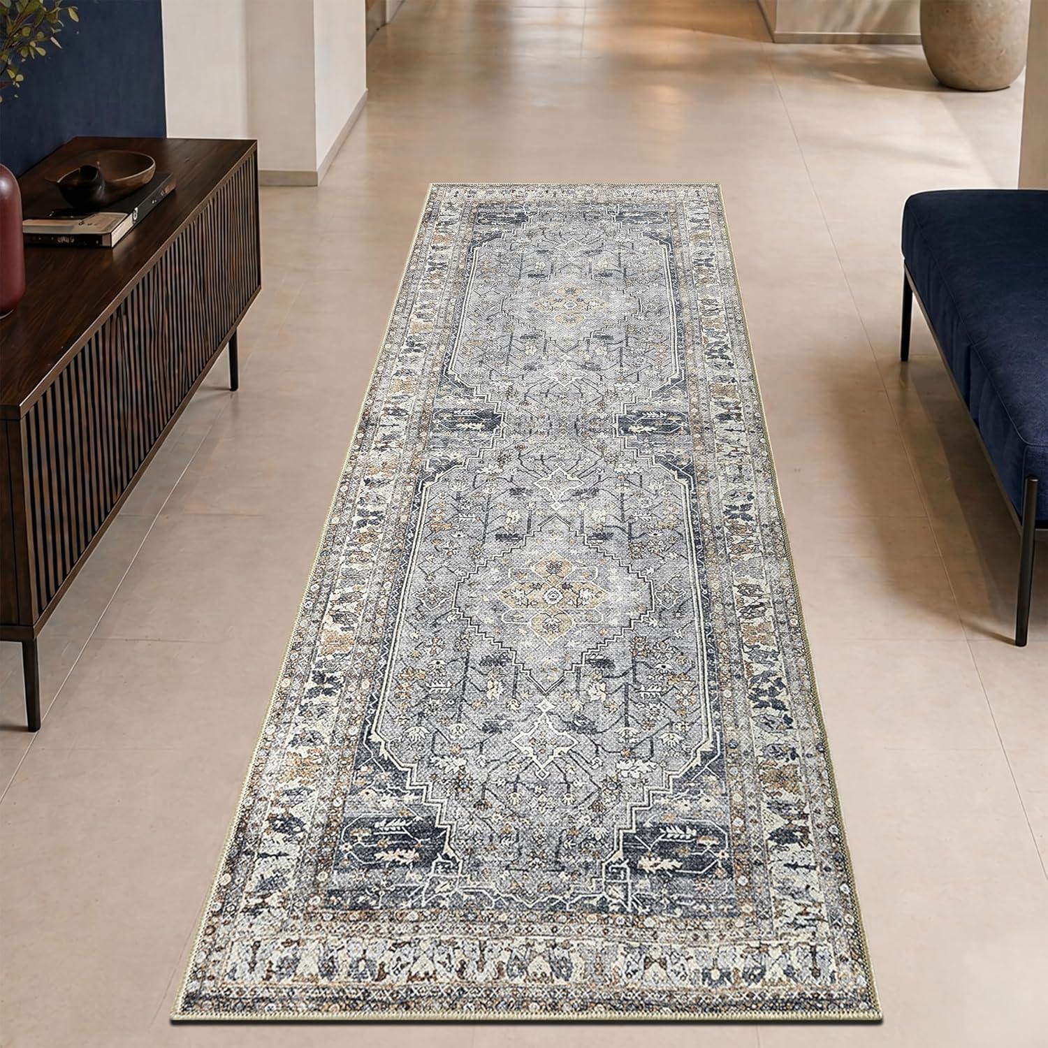 Detalle de Keen Home Design 30"x84" Rug – Machine Washable Runner with Non-Slip Backing