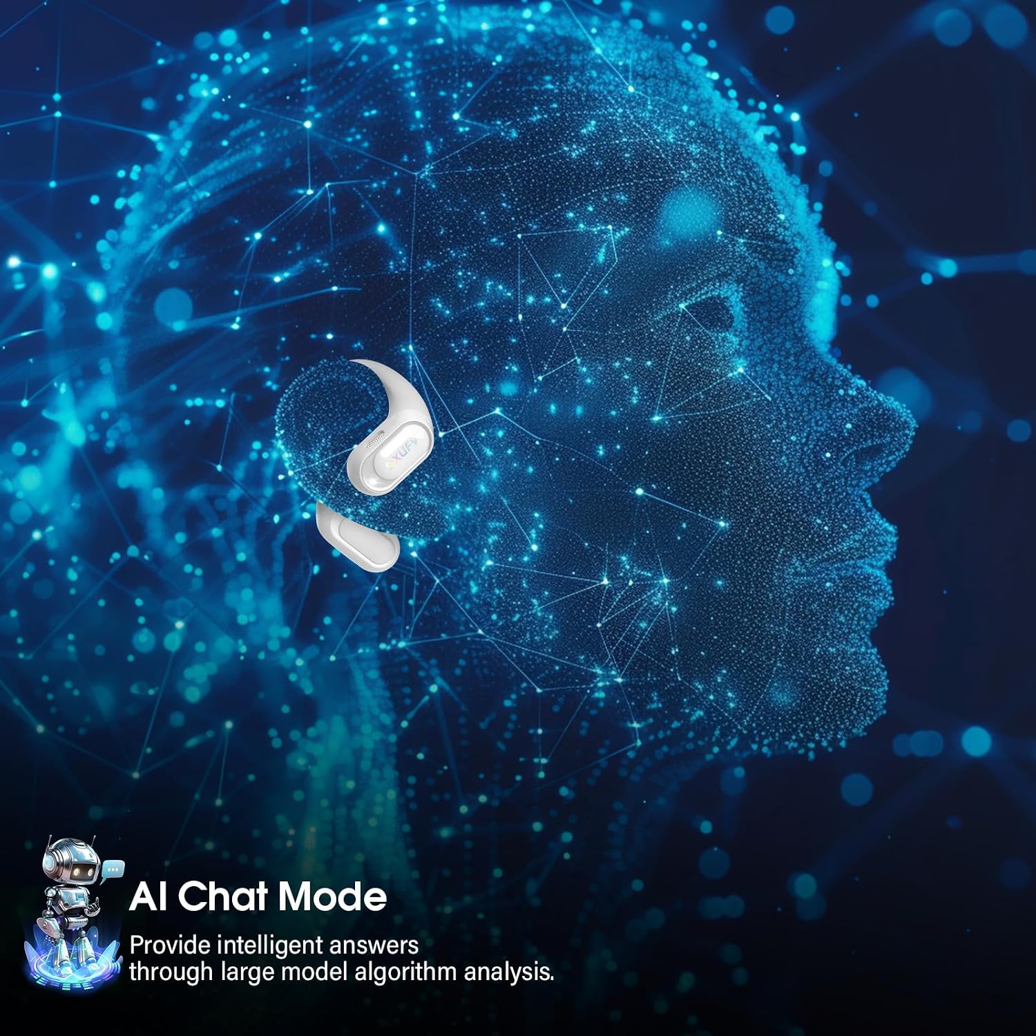 Detalle 2 de Open Ear Headphones: Bluetooth 5.4 Wireless Earbuds with Live Translation & 50H Power Display