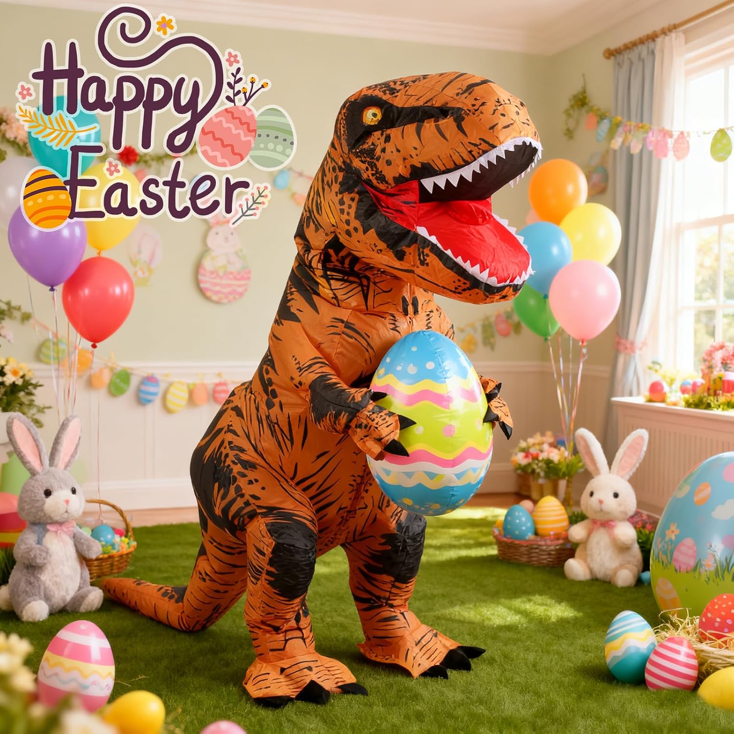 Detalle de JASHKE Inflatable Dinosaur Costume in Polyester