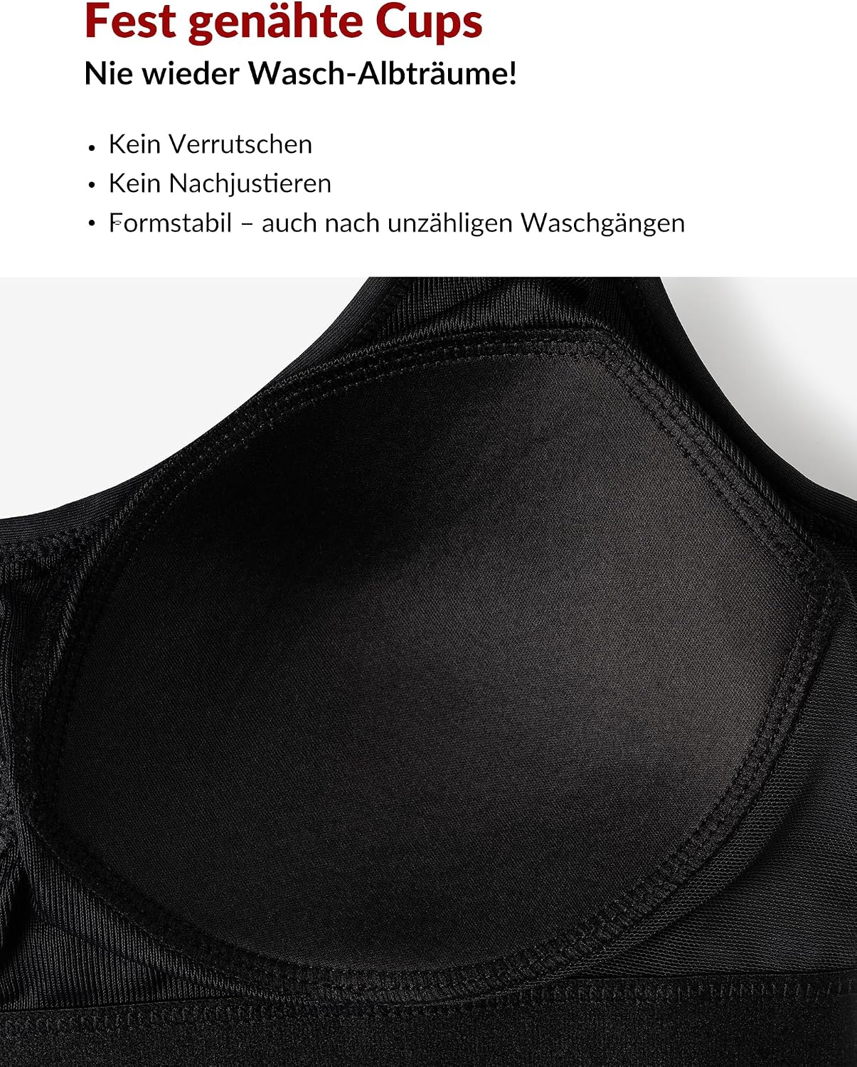 Detalle de Yvette Sport Damen Sport-BH mit starkem Halt – X-LockFit, gekreuzter Rücken & gepolsterte Cups (große Größen)