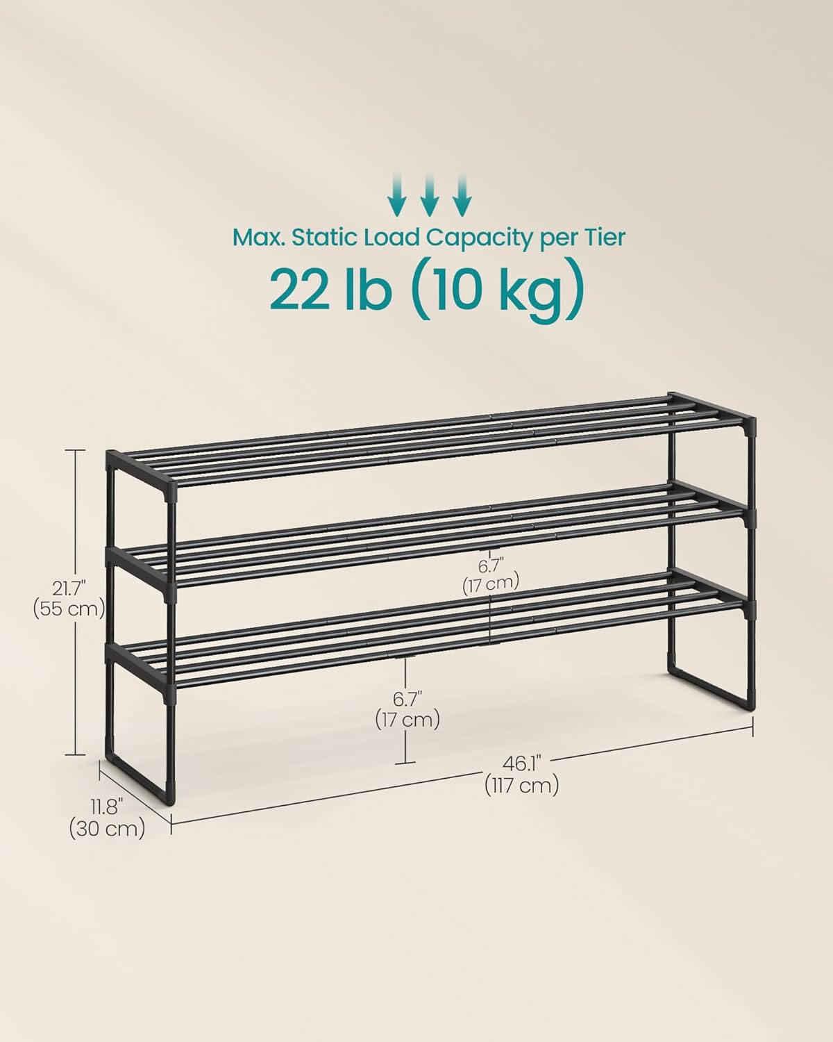 Thumbnail 1 de SONGMICS Shoe Rack, 3-Tier