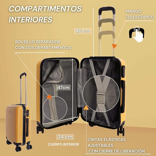 Thumbnail 2 de DON ALGODON Maleta de cabina Ryanair 55x40x20 cm con 4 ruedas y candado numérico
