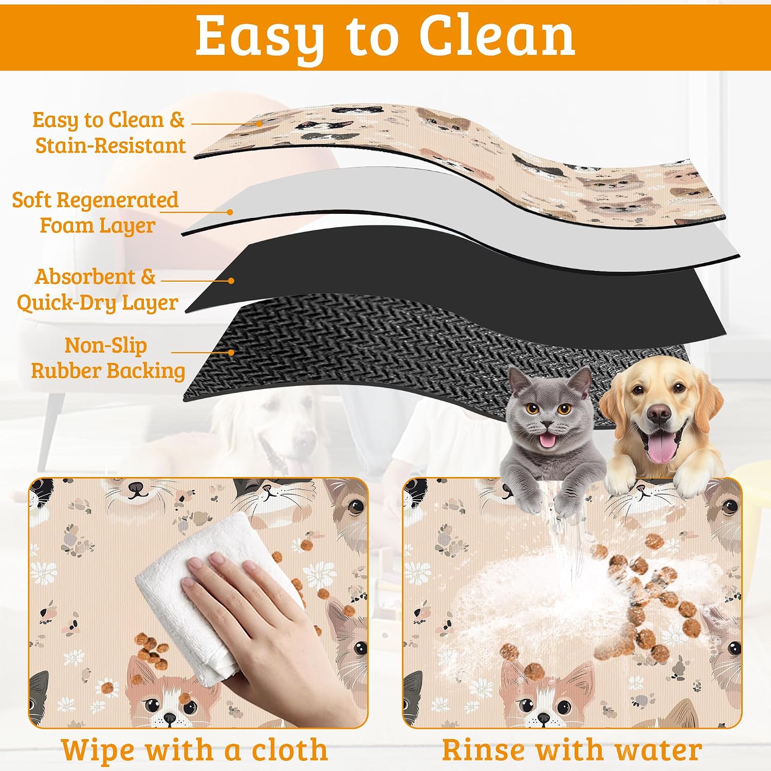 Detalle 1 de Pet Feeding Mat 16" x 24