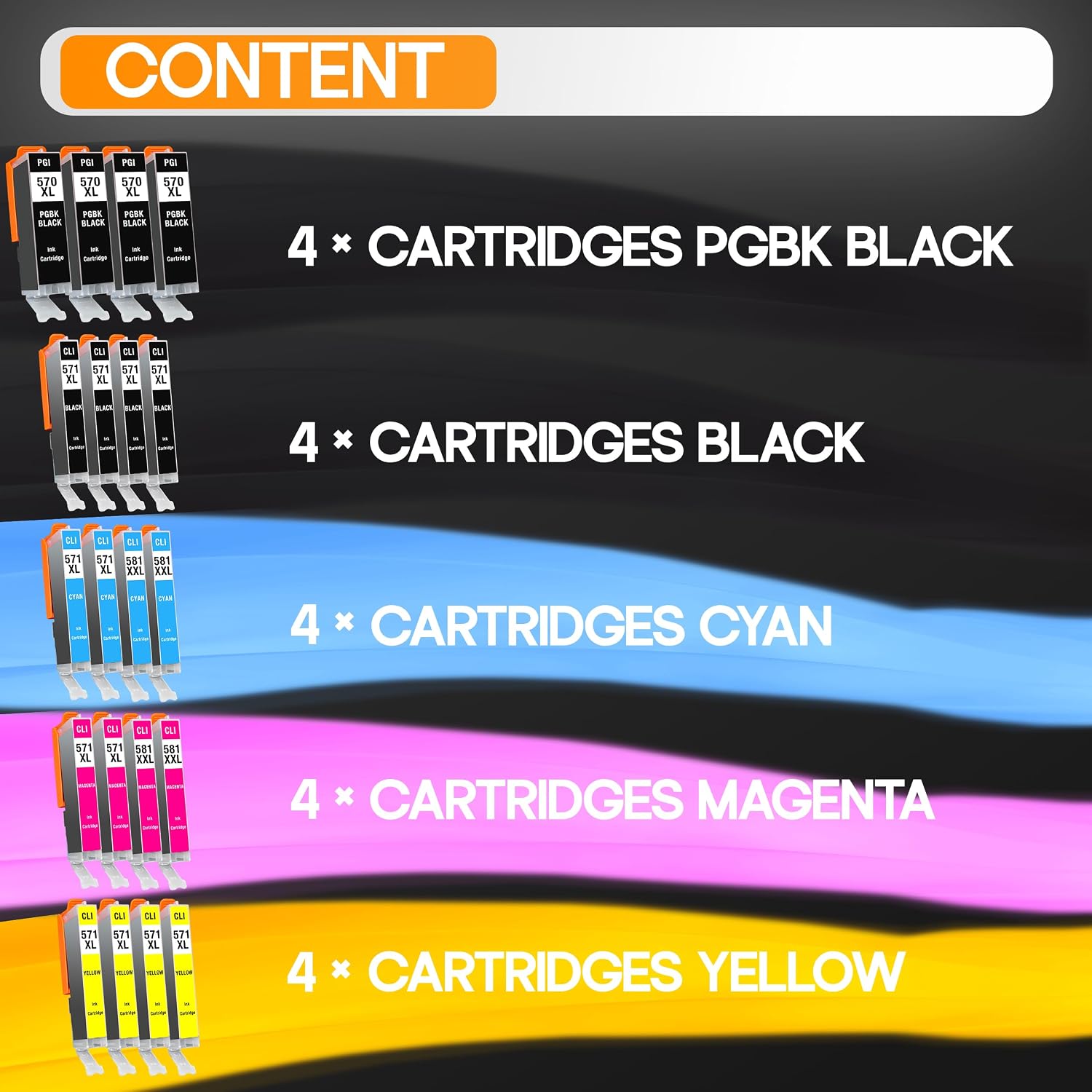 Thumbnail 4 de Supply Guy 20 Ink Cartridges for Canon PGI-570 / CLI-571 (MG/TS series) – UK Compatibility