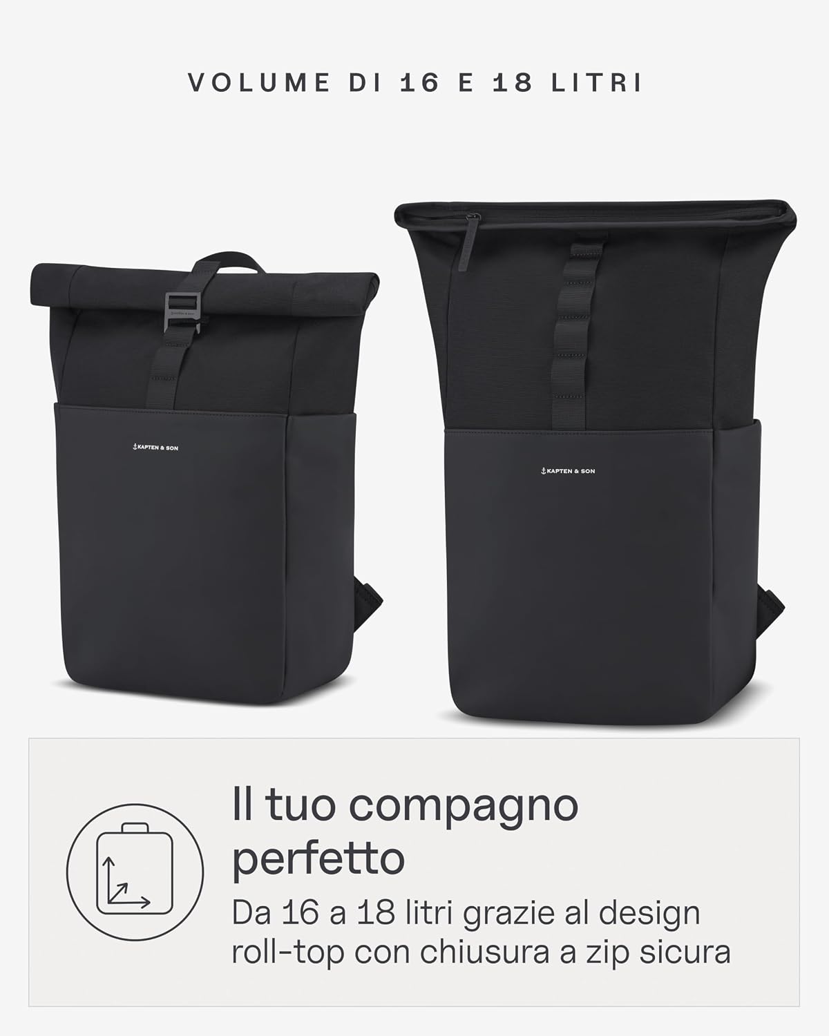 Thumbnail 5 de Kapten & Son Lund Zaino rolltop 14" 14–16L impermeabile