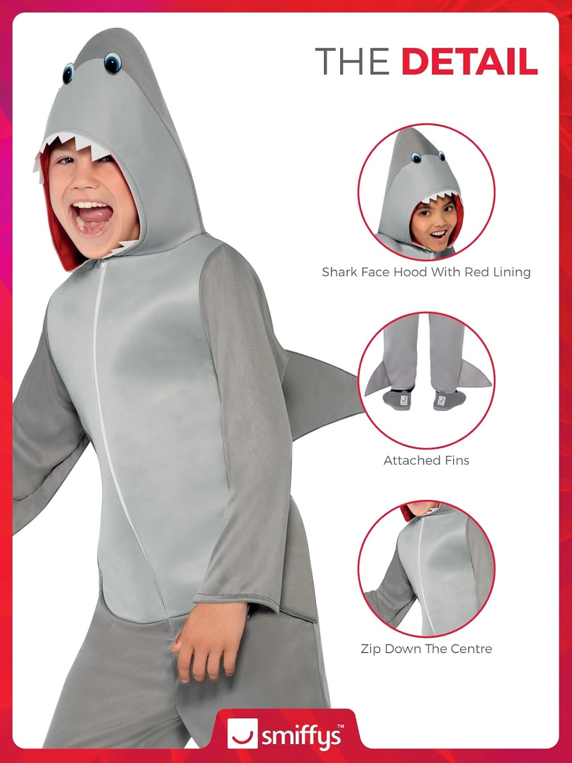 Thumbnail 4 de Smiffys Costume Enfant Requin 7-9 ans 🐟