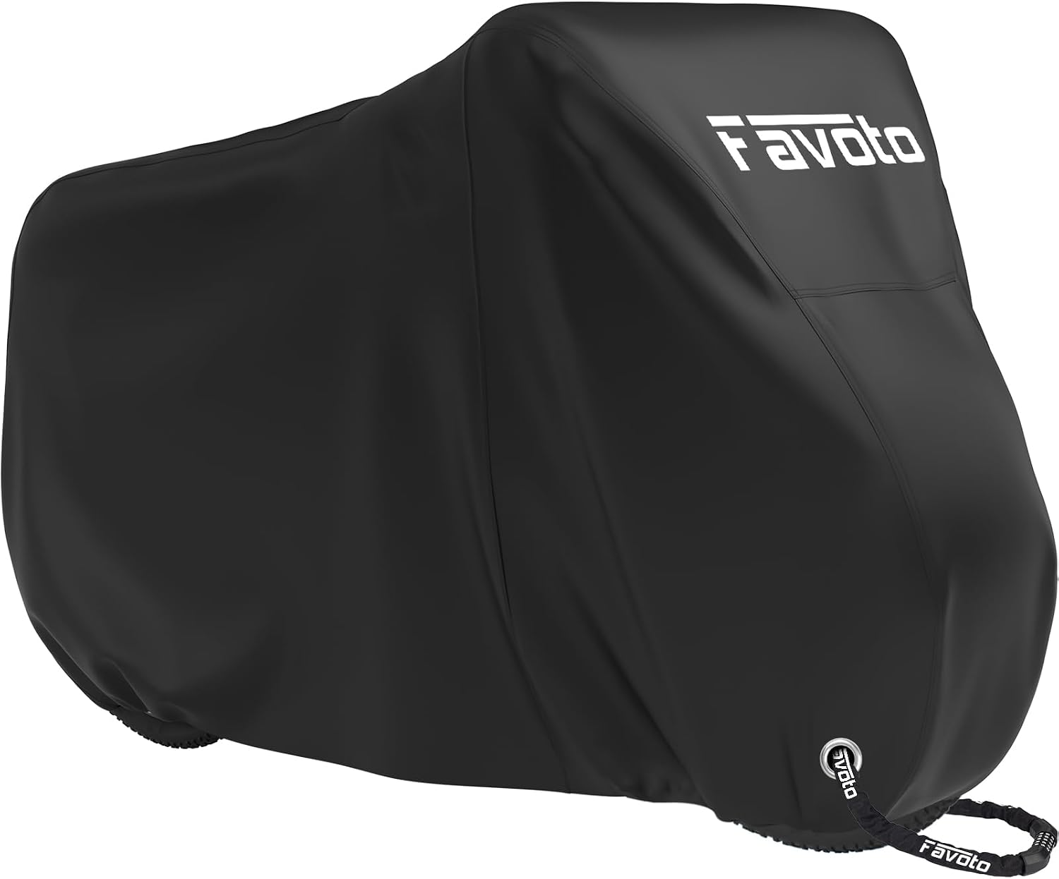 Detalle de Housse de vélo extérieure Favoto en tissu Oxford 210D imperméable 200x70x110 cm noire (VTT, route, montagne)