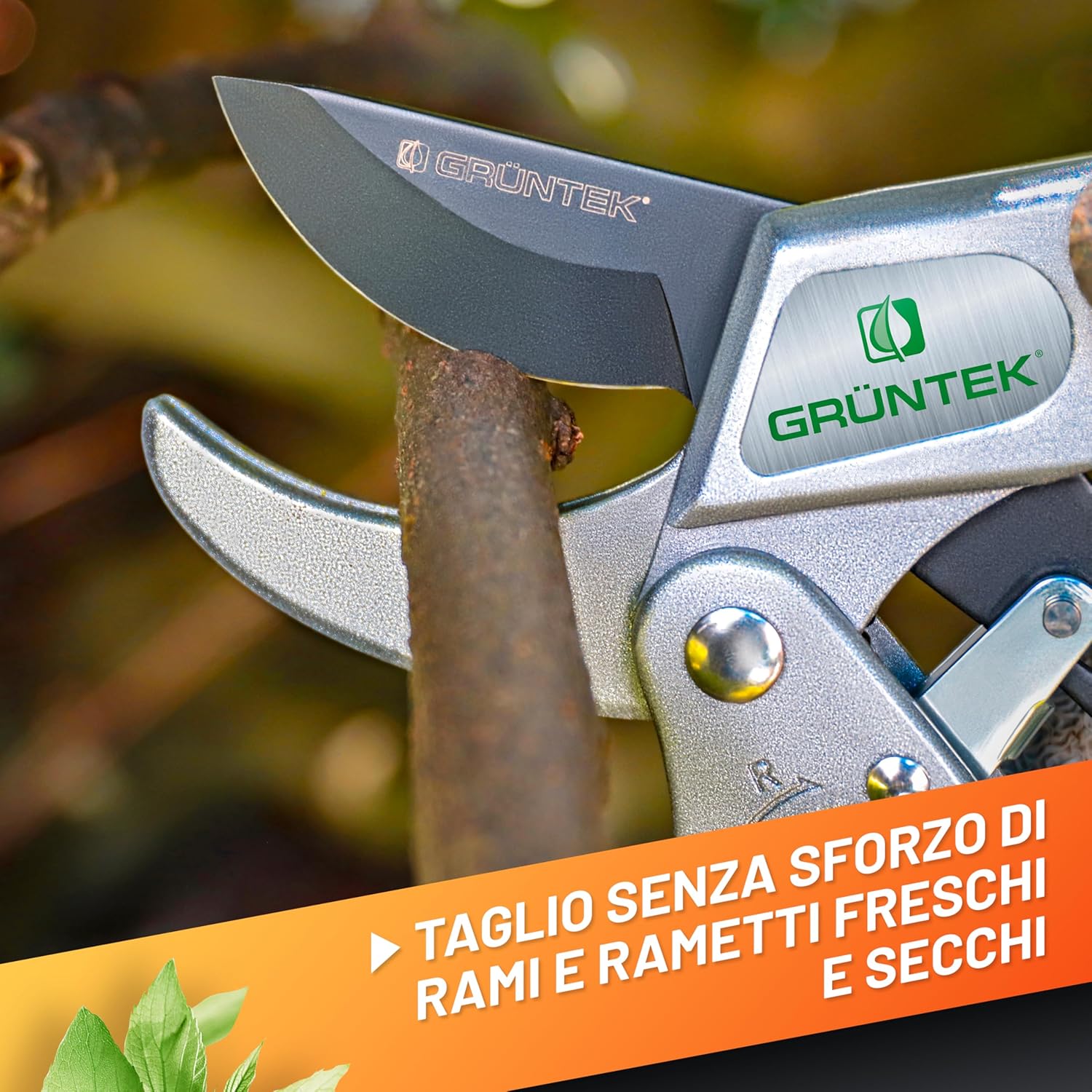Thumbnail 4 de GRÜNTEK Forbici Cesoie da Potatura a Cricchetto CACATUA 20.5 cm – Potatura precisa con dualità di taglio