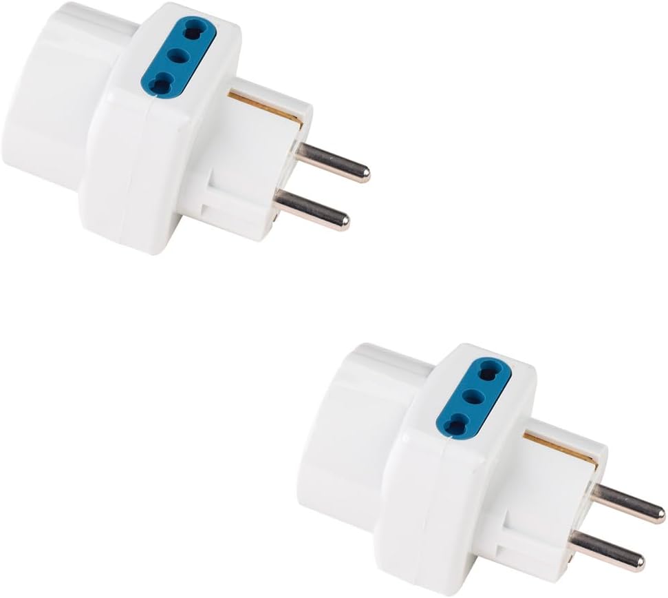 Detalle de Adattatore Multiprese da Viaggio: 2 prese bipasso 10/16A + 1 universale, compatibile Schuko e 16A 2P+T