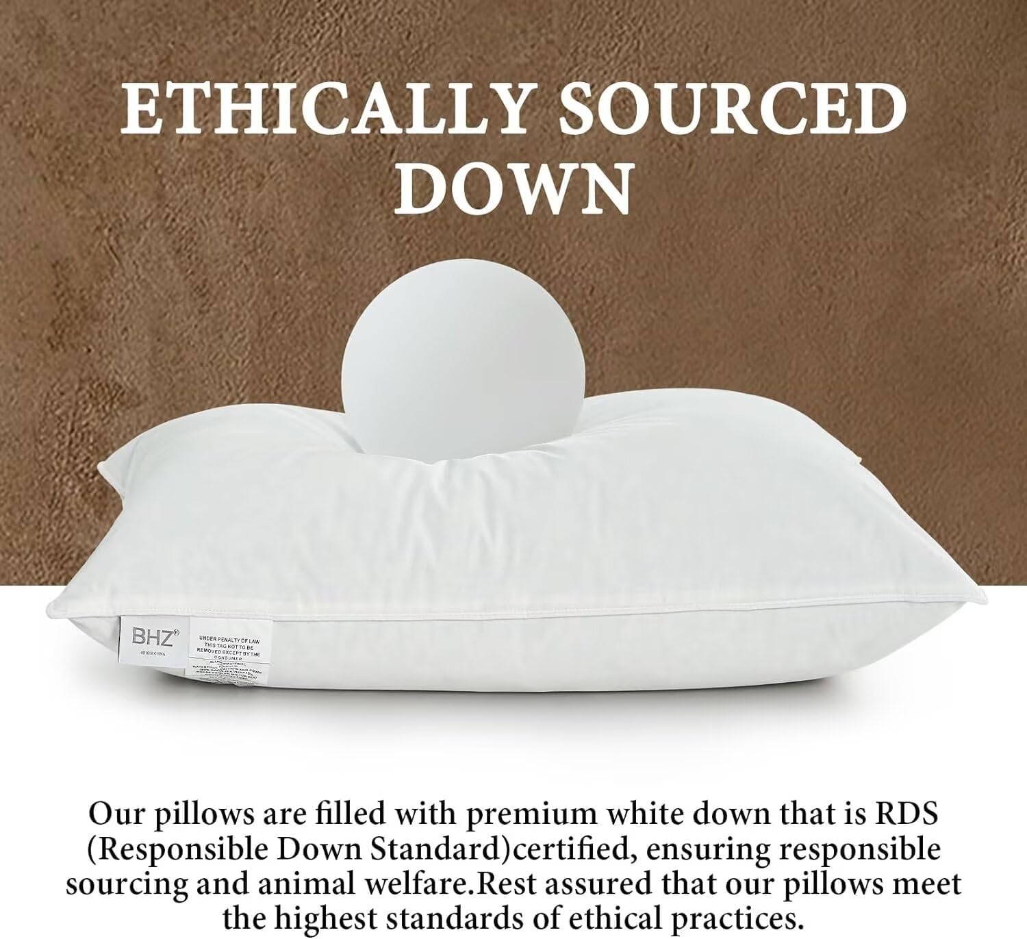 Detalle 2 de BHZ Goose Down Feather Pillow Queen Size