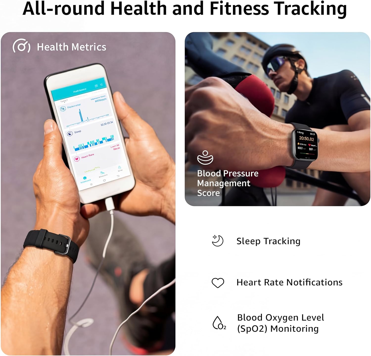 Detalle de Smart Watch for Men and Women with Call Function, 1.85-inch Display, 140+ Sports, IP68 Waterproof