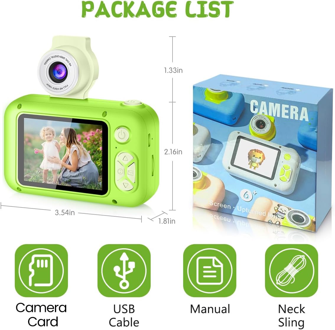Thumbnail 6 de Appareil photo enfant ARNSSIEN X101 avec écran IPS 2,4" et objectif pivotant 180°