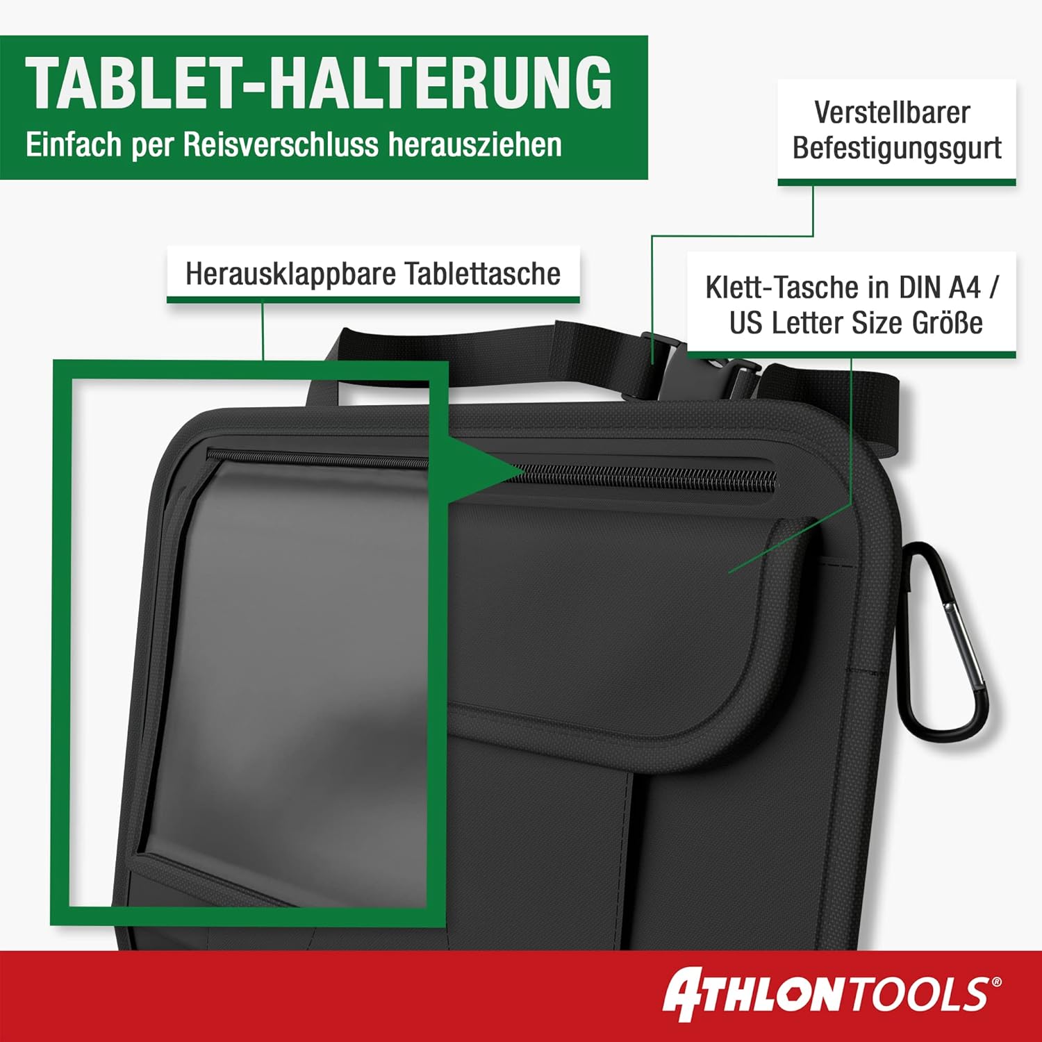 Thumbnail 2 de ATHLON TOOLS Der stabilste Autositz-Organizer mit verstärkter Rückwand und integriertem Tablet-Halter