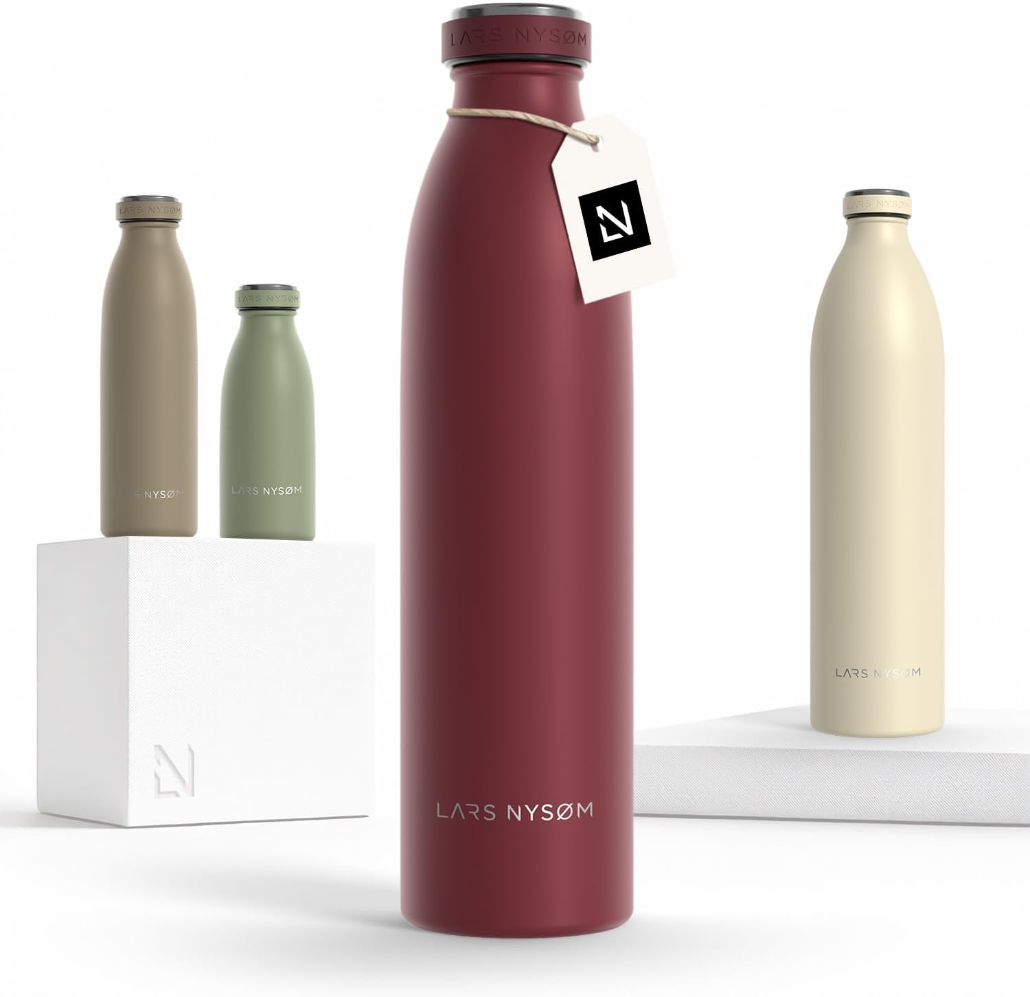 Detalle de LARS NYSØM Edelstahl Trinkflasche 750 ml Berry Red