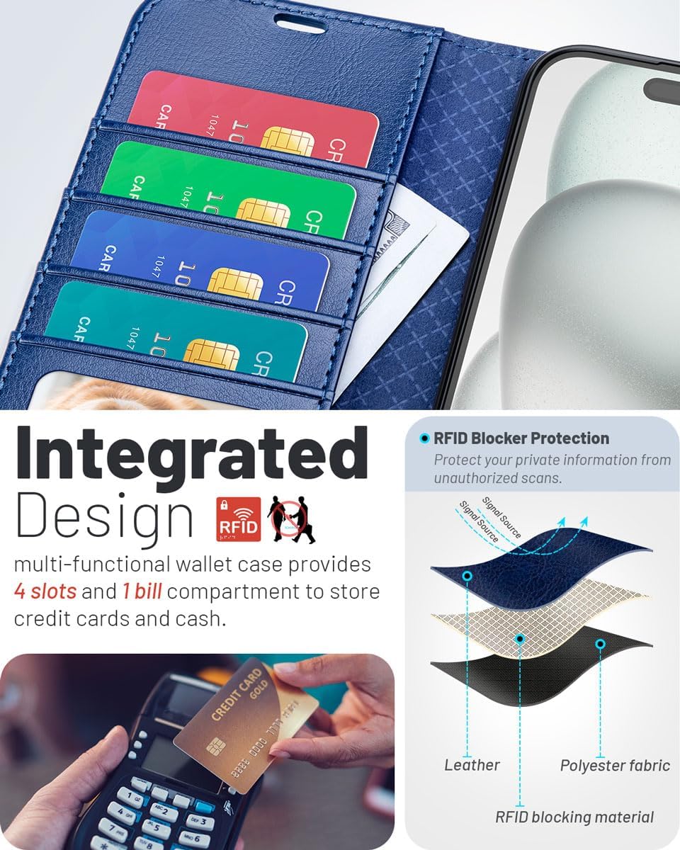 Thumbnail 2 de OCASE Hülle für iPhone Air 5G – Kartenfächer, RFID-Schutz, Standfunktion, Leder