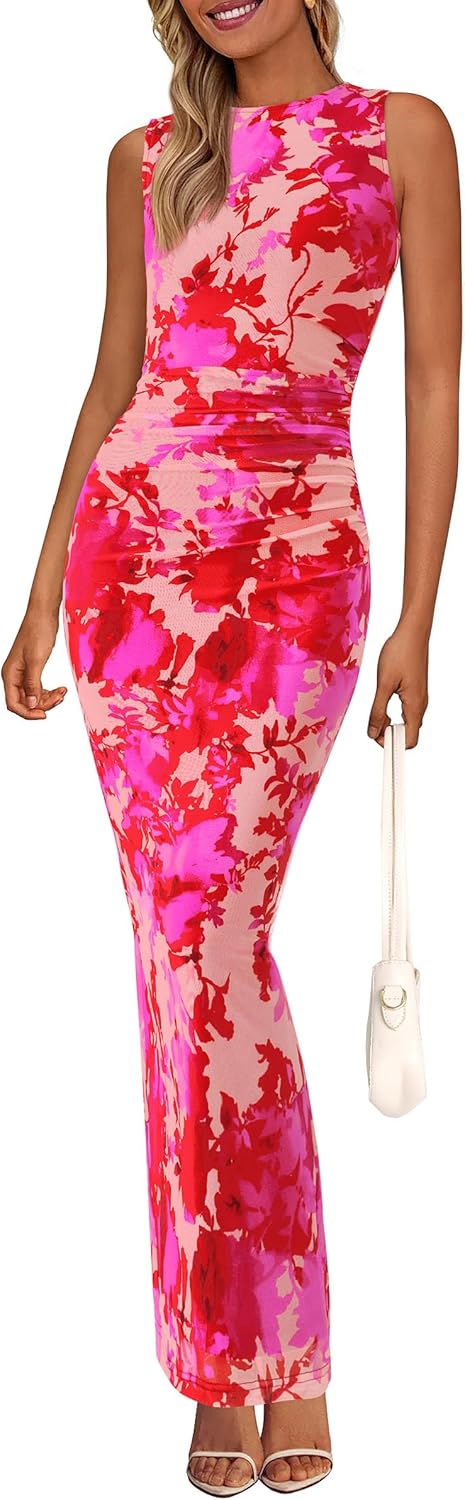 Thumbnail 6 de PRETTYGARDEN 2026 Mesh Sleeveless Floral Maxi Dress