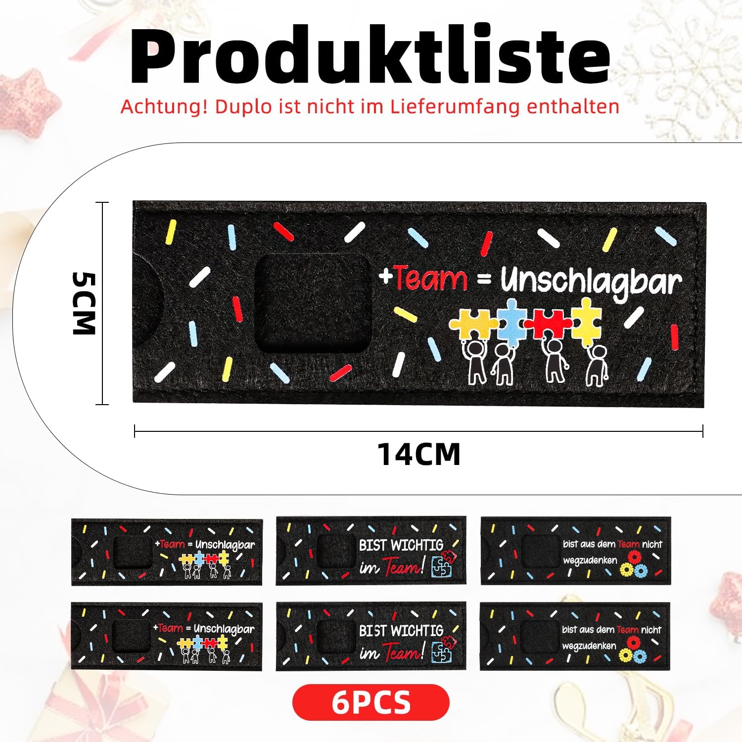 Thumbnail 6 de Giftota 6er-Set Teamgeschenke: Filzhülle für Duplo-Geschenke (Ohne Schokolade)