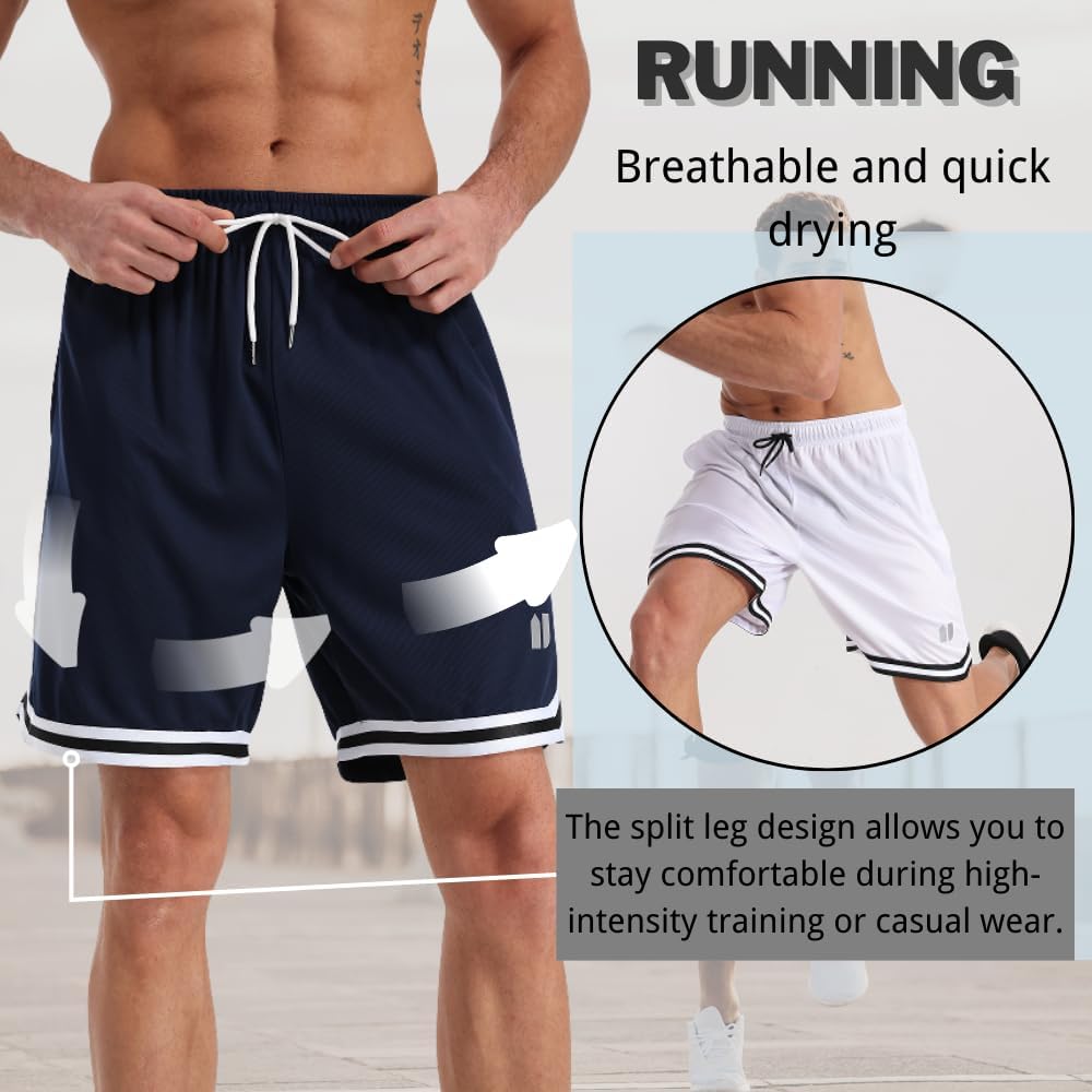 Thumbnail 4 de fovdtaa 5 Pack Mens Sports Shorts – Quick Dry Gym Shorts with Pockets and Elastic Waistband