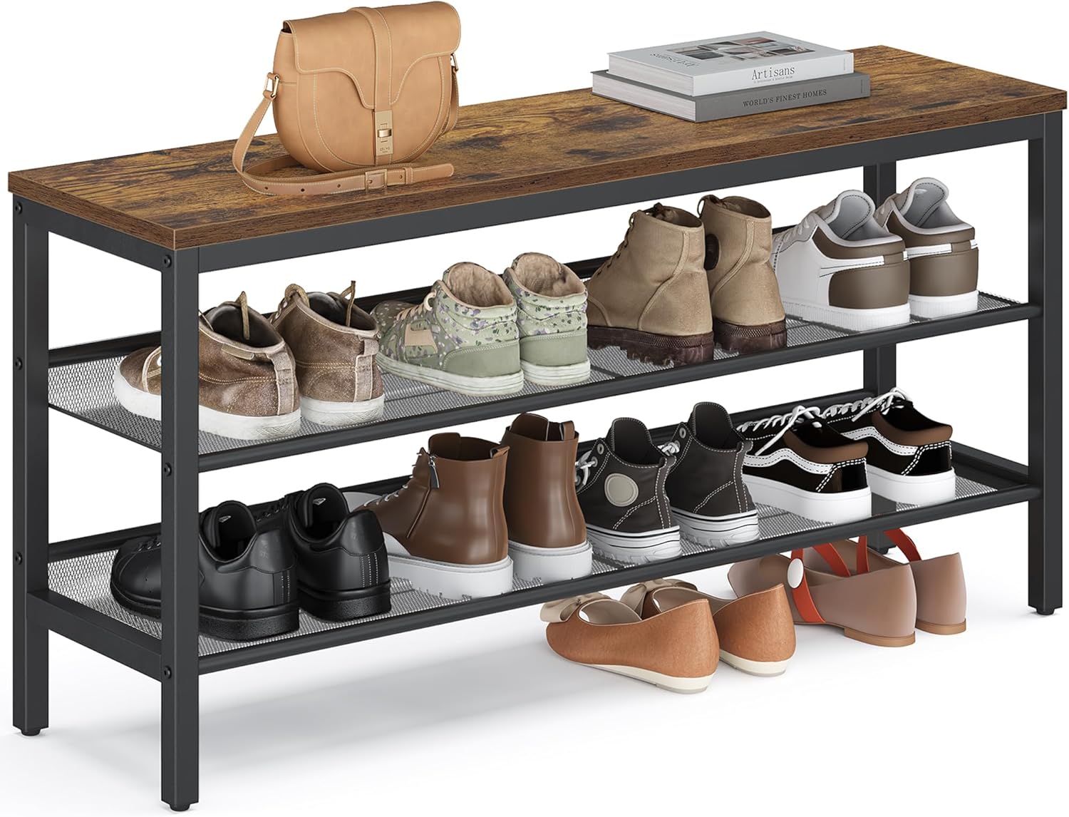 Thumbnail 6 de VASAGLE LSB070KD02 3 Tier Shoe Rack Bench 28 x 75 x 50 cm