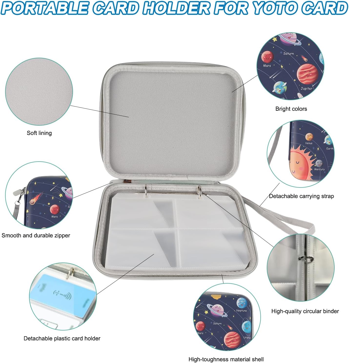 Detalle de Noaya Card Case Card Holder with Zipper – 80-pocket card binder for 2.3 x 3.4 inch cards