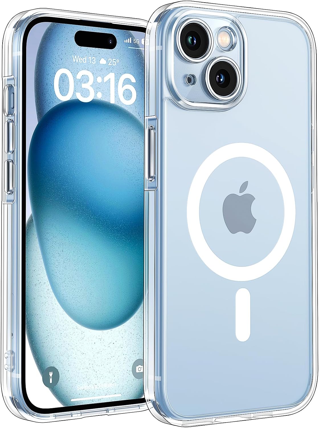 Detalle de TOCOL Cover magnetica iPhone 15 6,1" trasparente con MagSafe