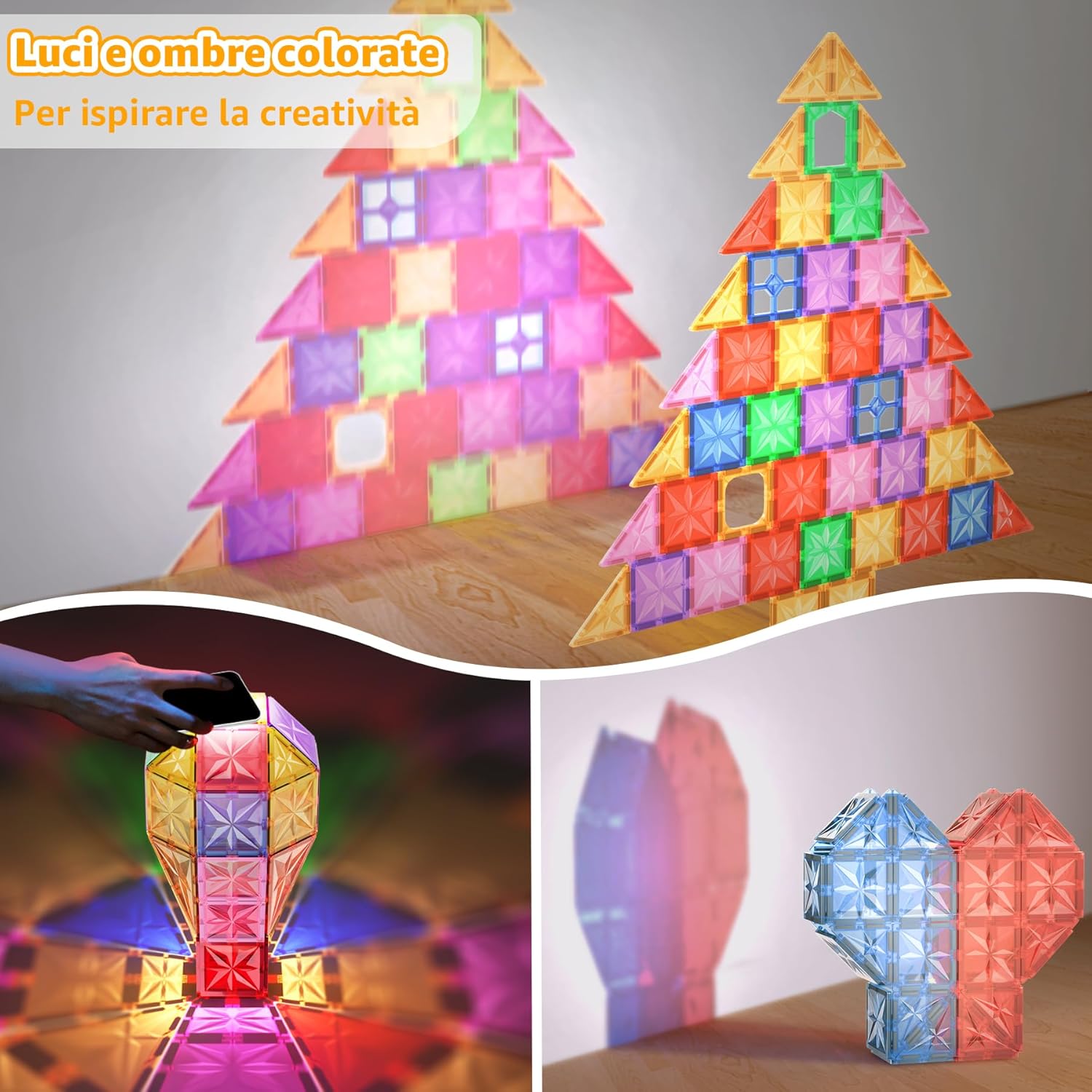 Thumbnail 4 de Perbabe Costruzioni Magnetici 61 Pezzi 3D Educativo Blocchi
