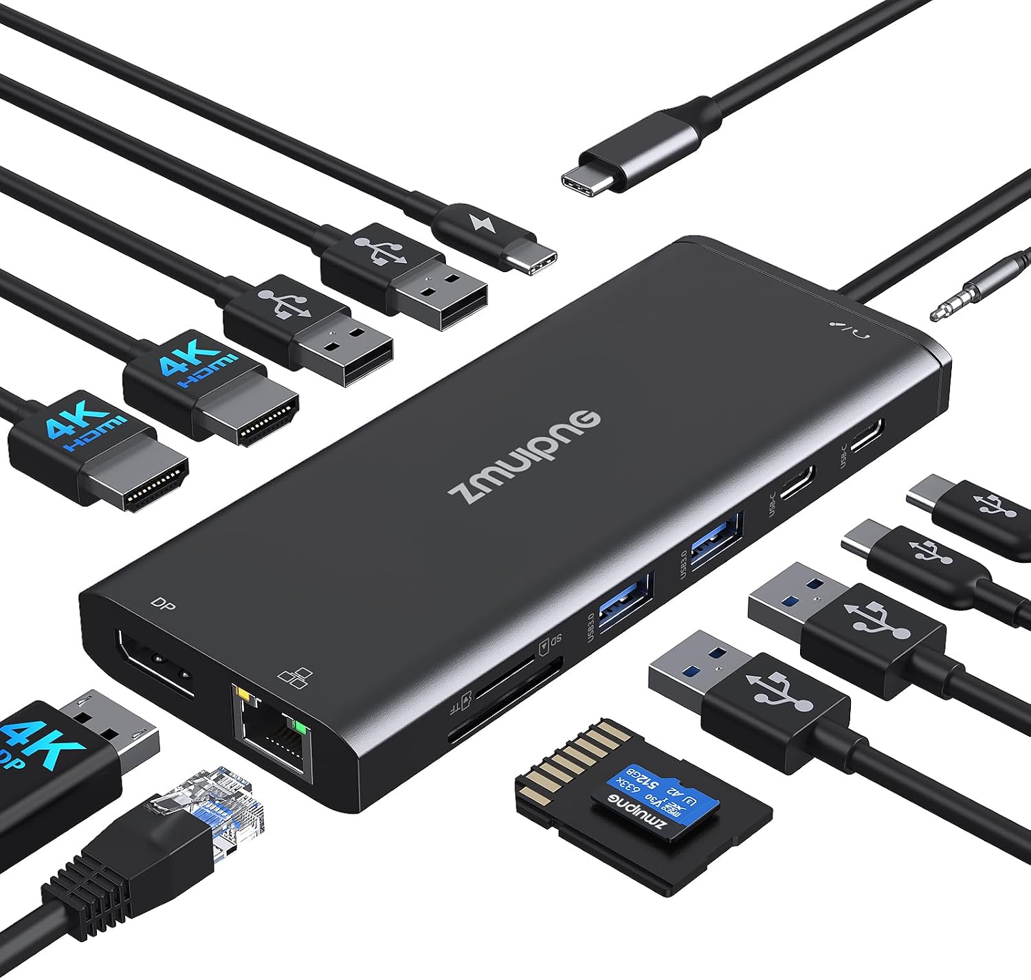 Detalle de ZMUIPNG USB-C Dock 14 in 1 100 W