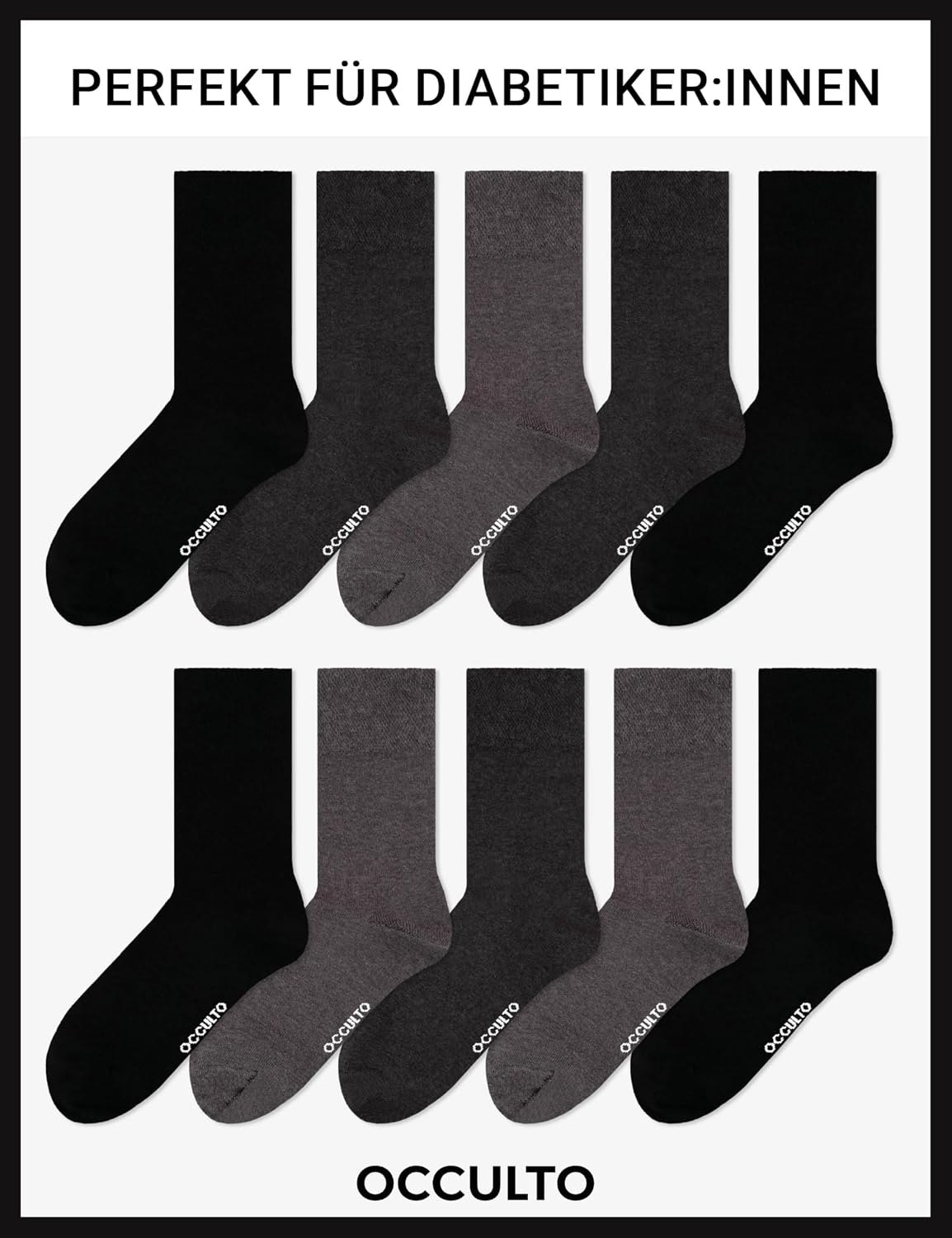 Detalle de Occulto Diabetikersocken 10 Paar Baumwolle